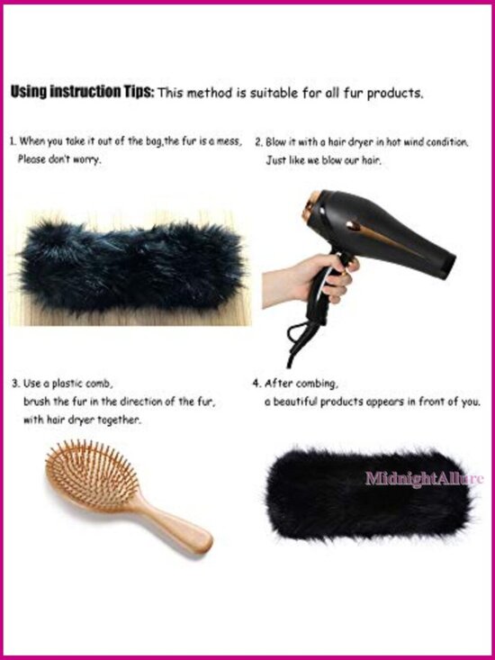 Faux Fur Headband Winter Earwarmer Elastic One Size Fleece Lined main image 7
